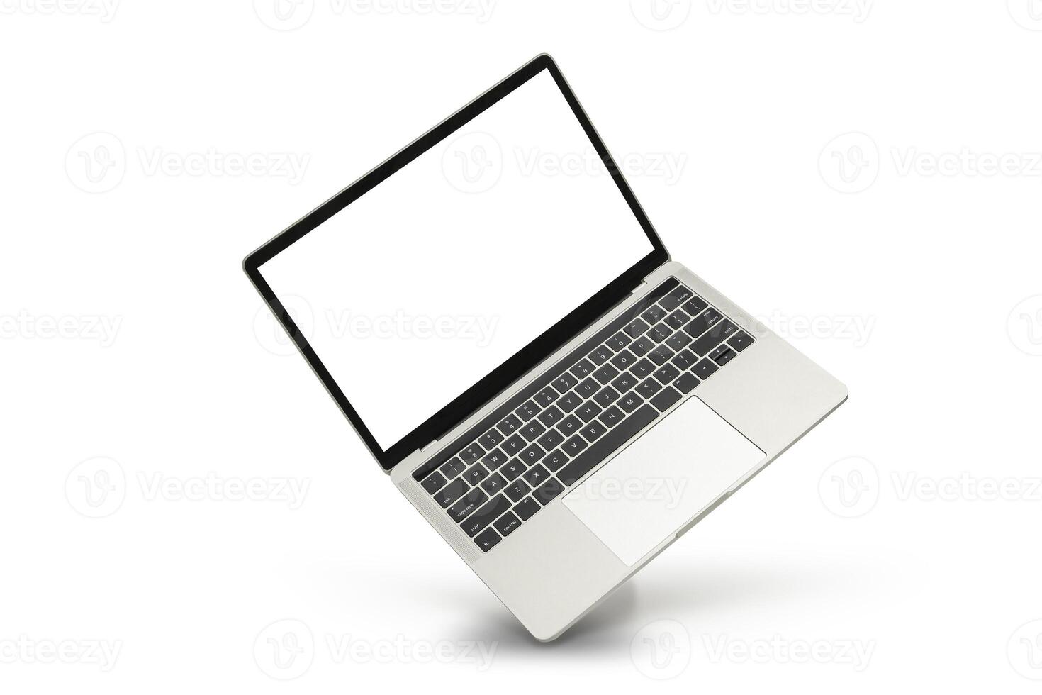 Desktop computer macbook laptop, 3d realistic rendering screen mockup on white background. photo