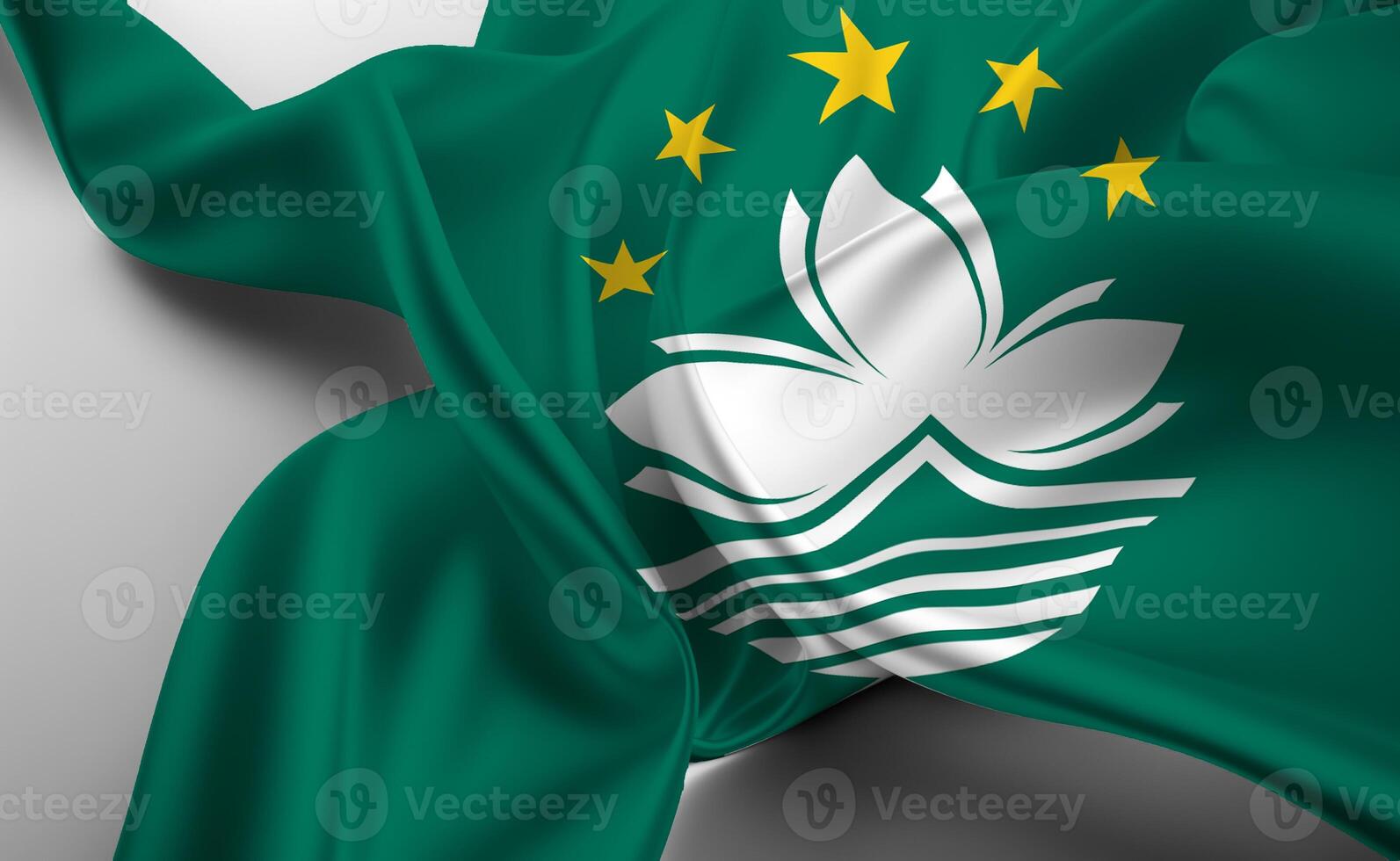 Macau flag, with beautiful curtains photo