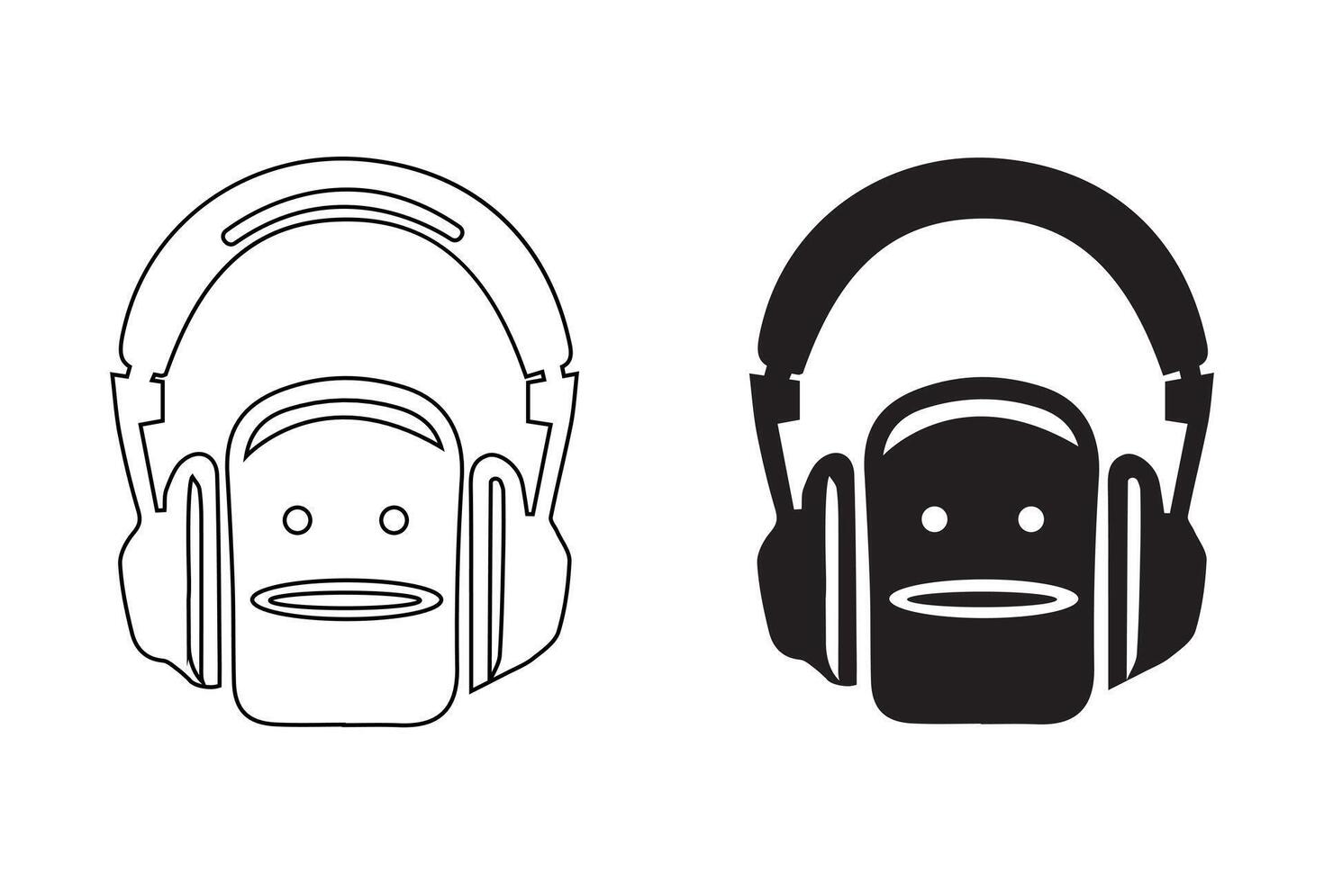 Headphones icon and line icon. Music symbol illustration vector