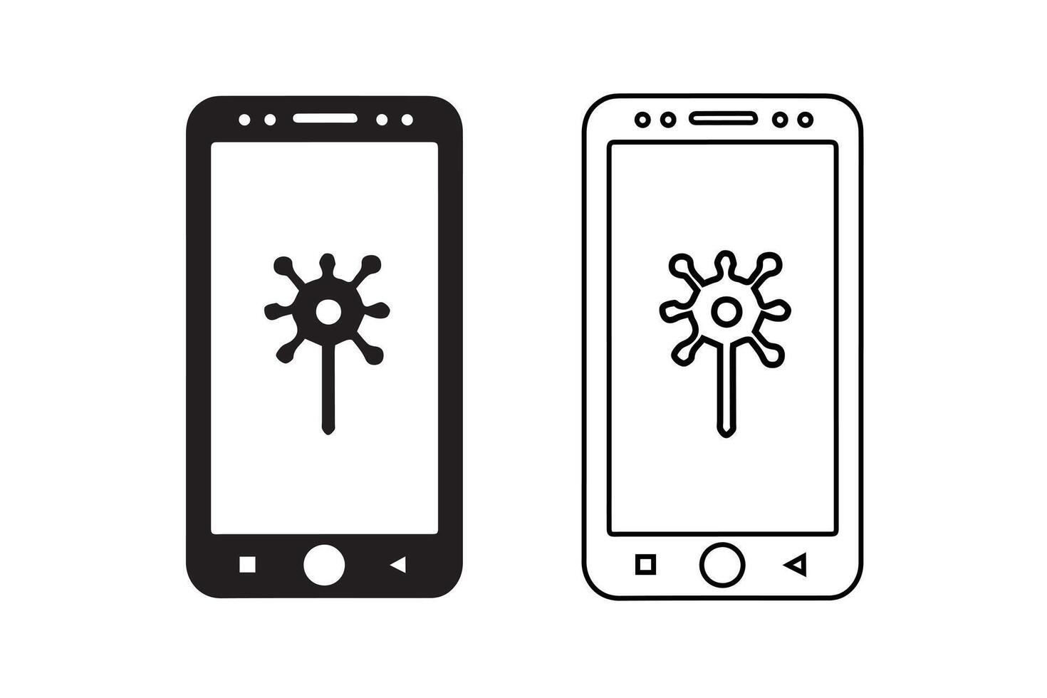 Smart phone design and line art illustration EPS vector
