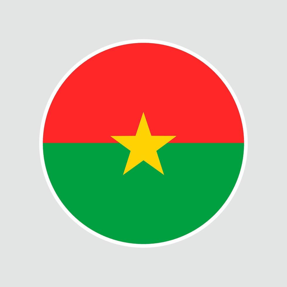Burkina Faso circle flag. Flag icon. Standard color. Digital illustration. Round icon flag. illustration. vector