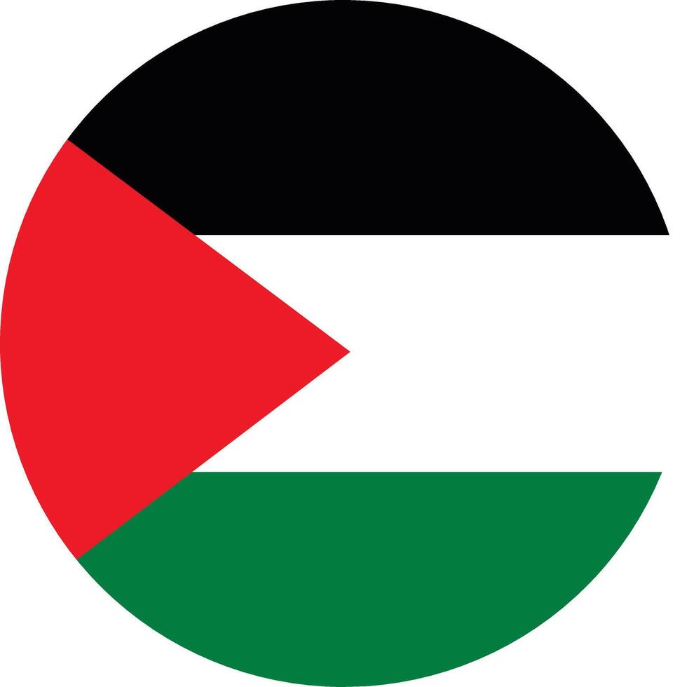 Palestine circle flag. Flag icon. Standard color. Digital illustration. Round icon flag. illustration. vector