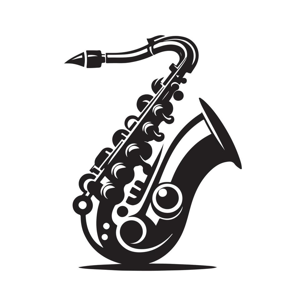 Saxophone silhouette vectors illustration
