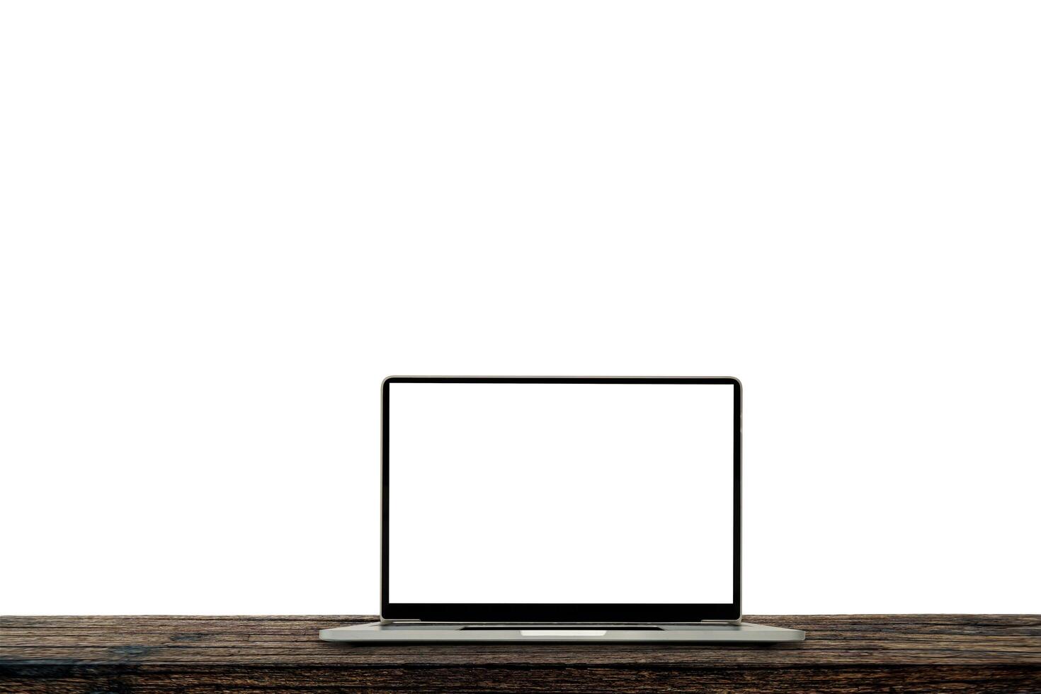Mockup laptop devices isolated on white background. personal computer notebook white screen photo