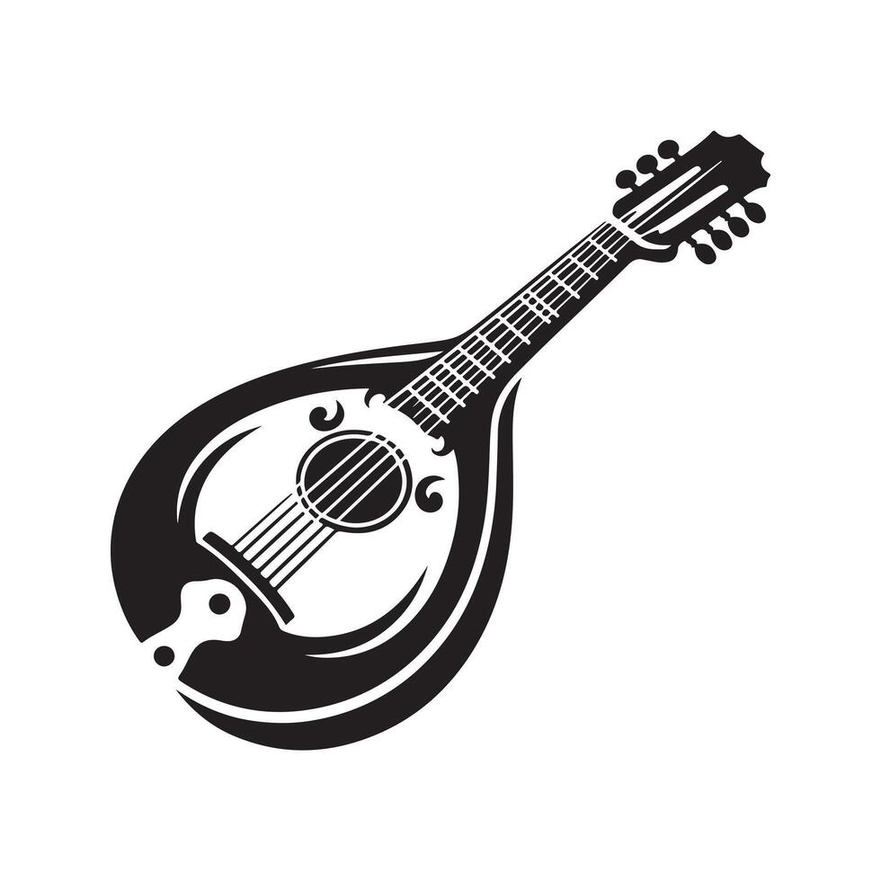 Banjo silhouette vectors illustration
