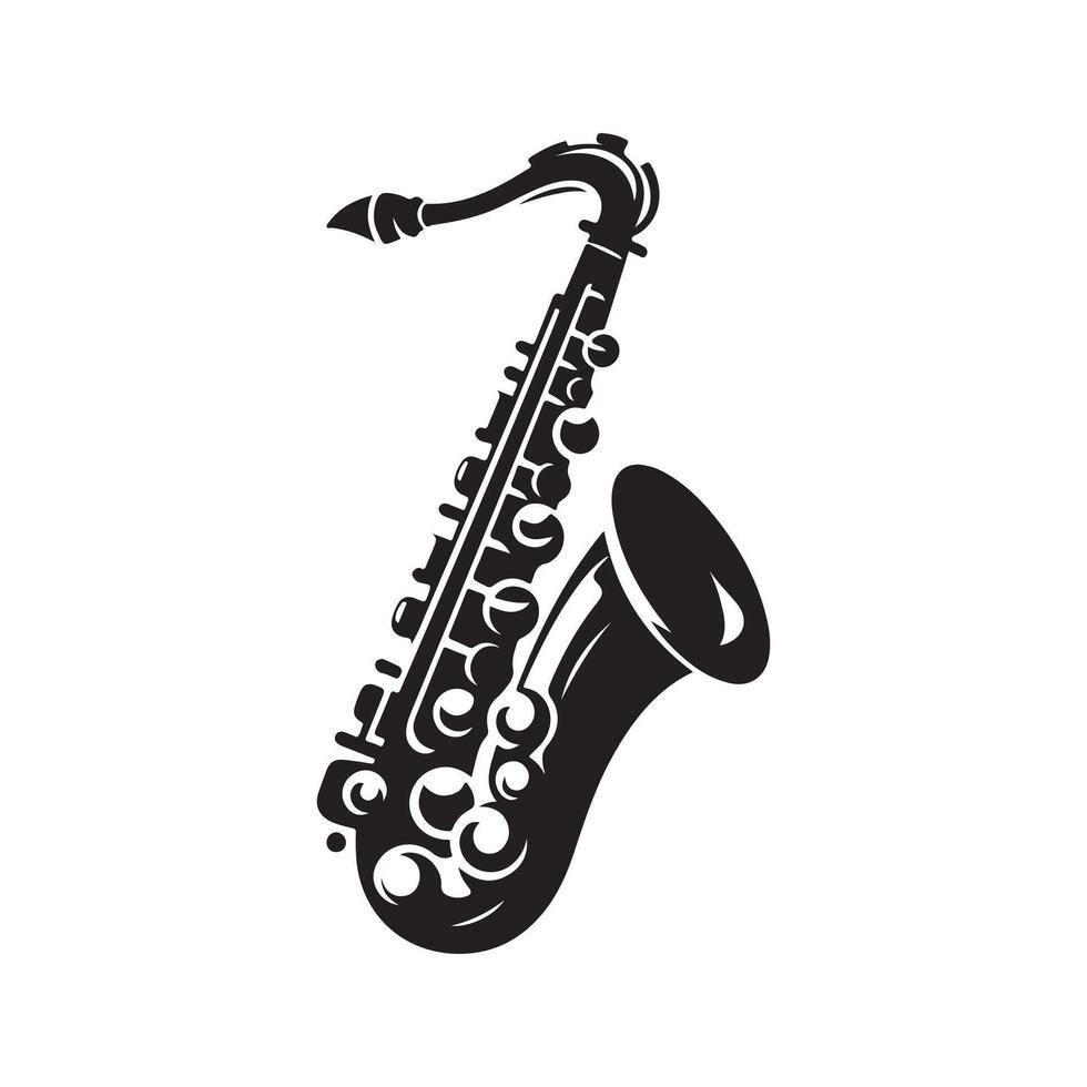 Saxophone silhouette vectors illustration
