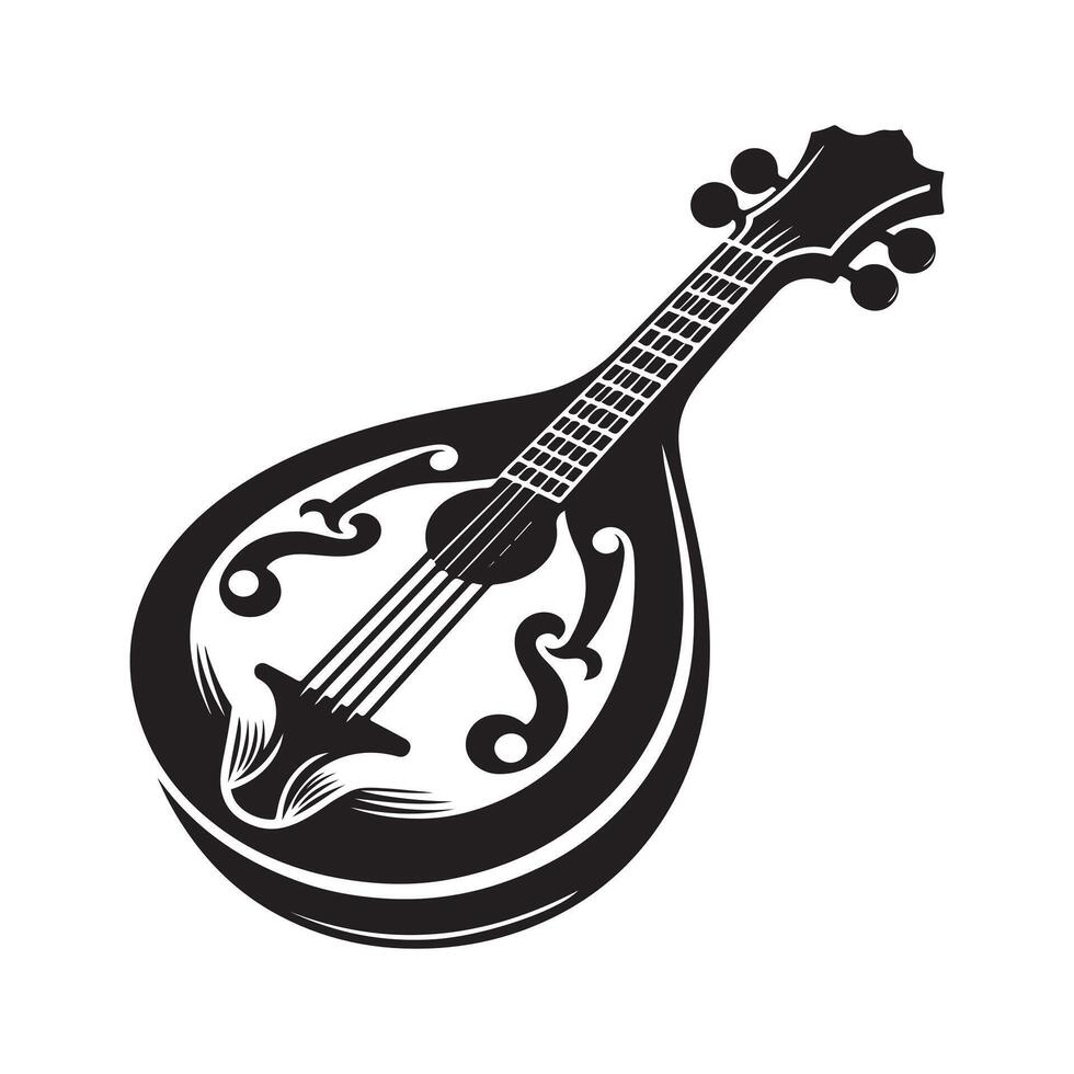 Banjo silhouette vectors illustration