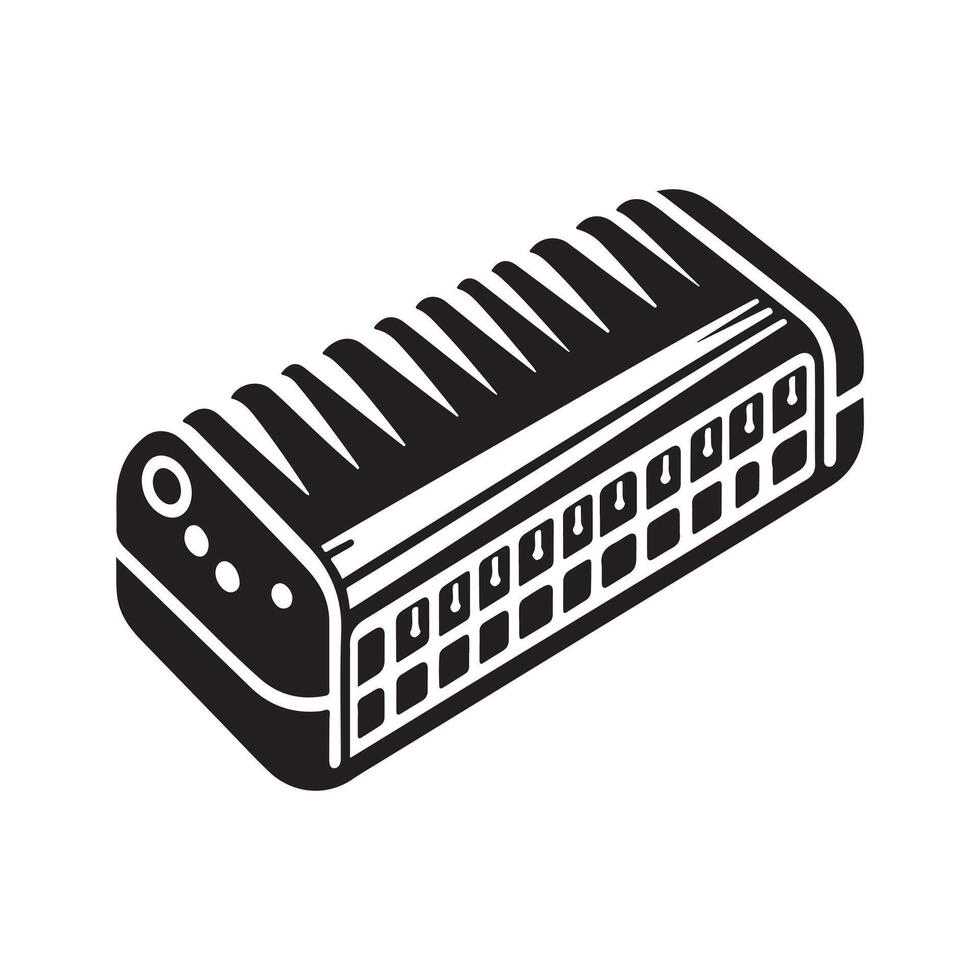 Harmonica silhouette vectors illustration