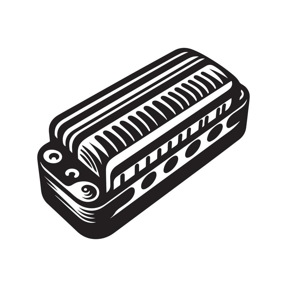 Harmonica silhouette vectors illustration