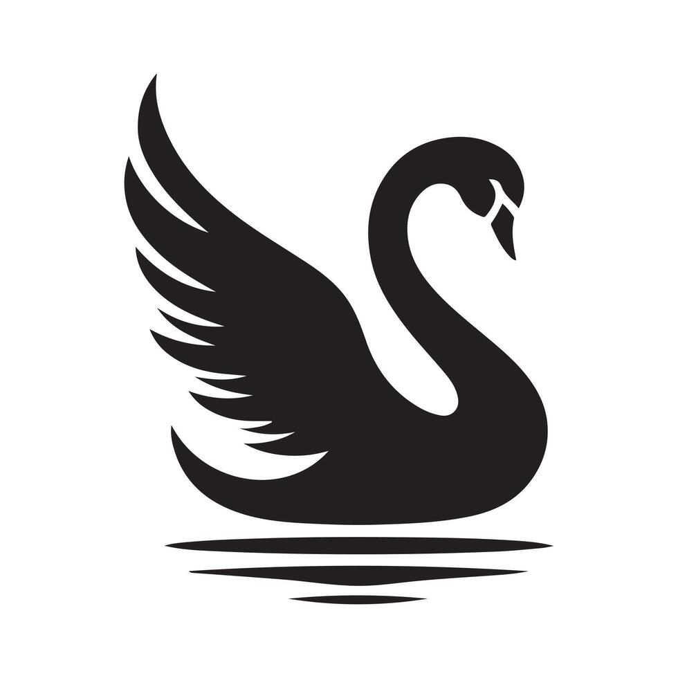 Swan bee silhouette vectors illustration