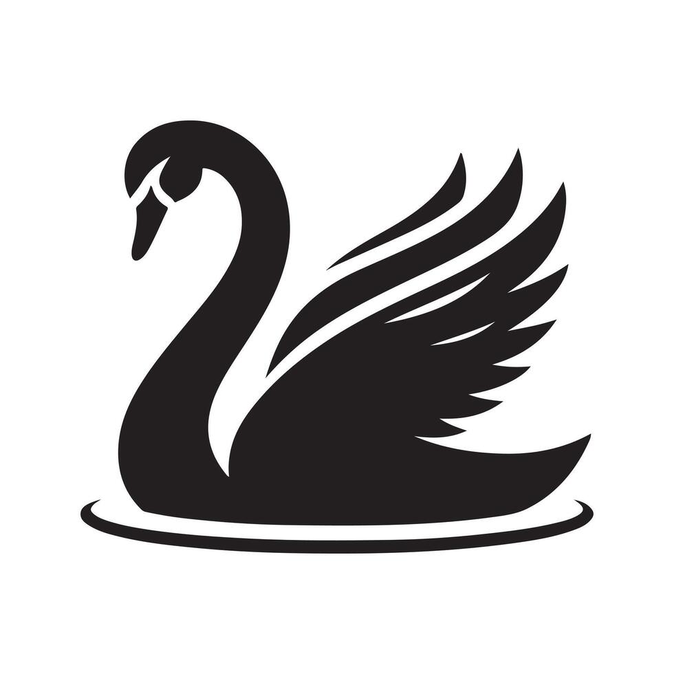Swan bee silhouette vectors illustration