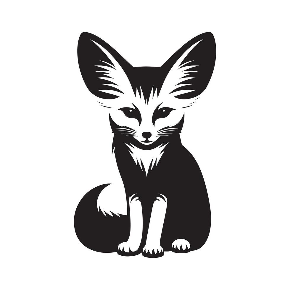 Fox bee silhouette vectors illustration