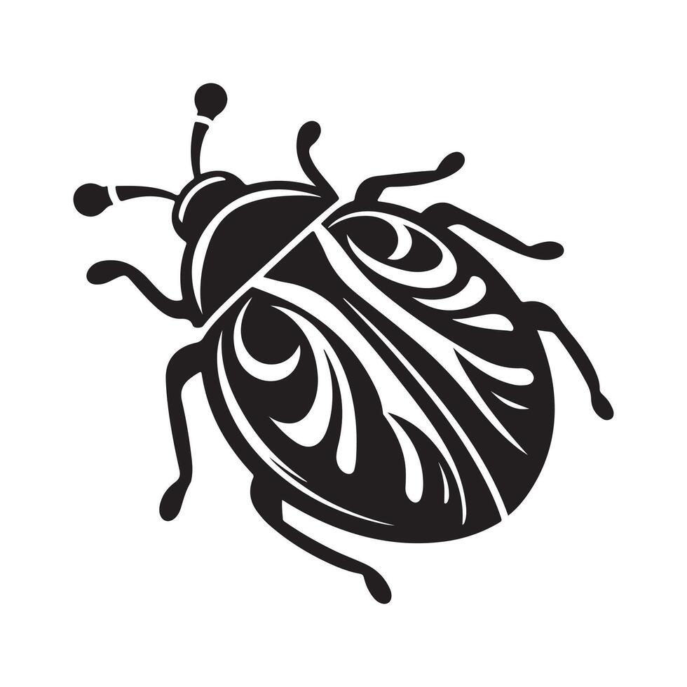 Ladybugs silhouette vectors illustration