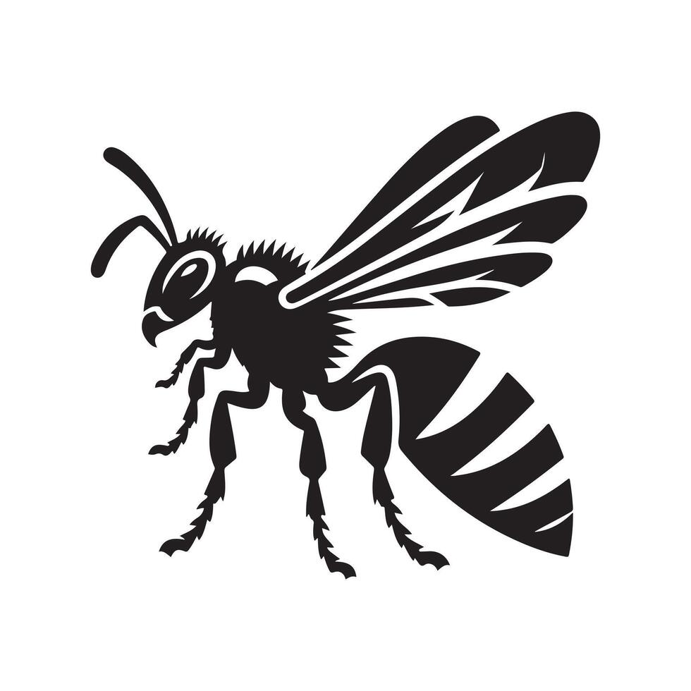 Honey bee silhouette vectors illustration