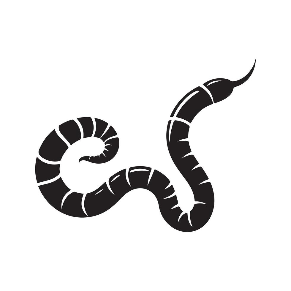 Worm silhouette vectors illustration