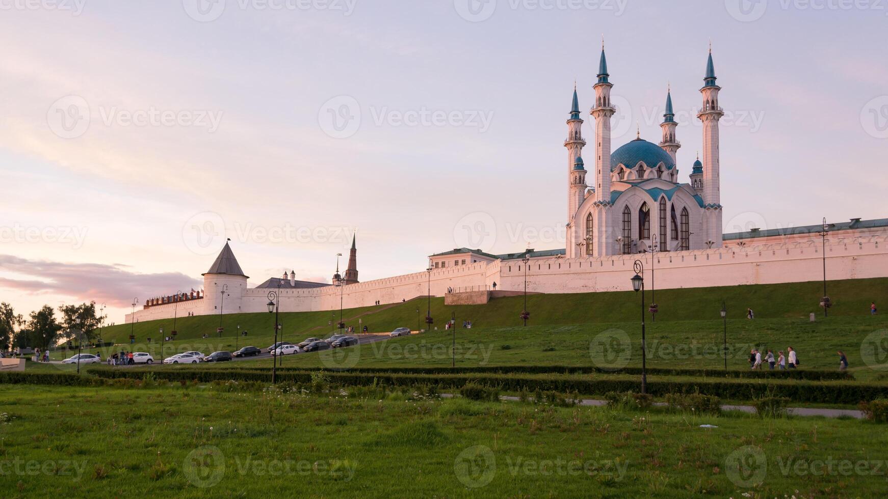 Kul Sharif mosque at sunset, Kazan, Tatarstan, Russia. photo
