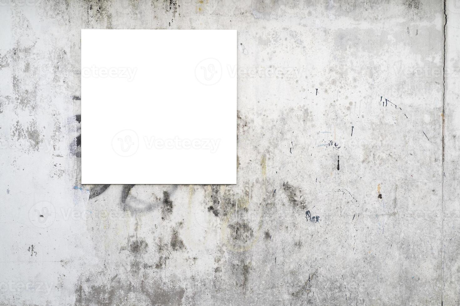 Blank billboard, advertising, public information board on old wall photo