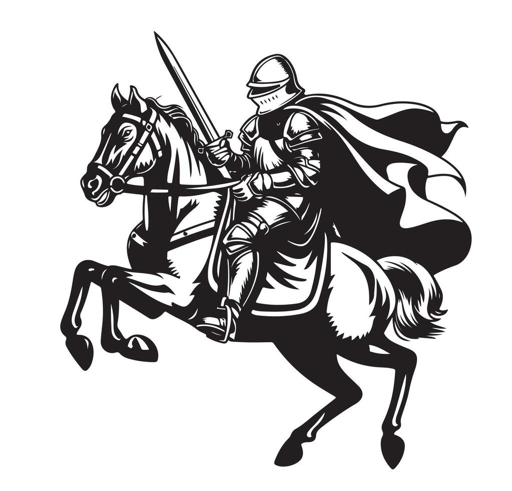 Knight hand drawn sketch vector