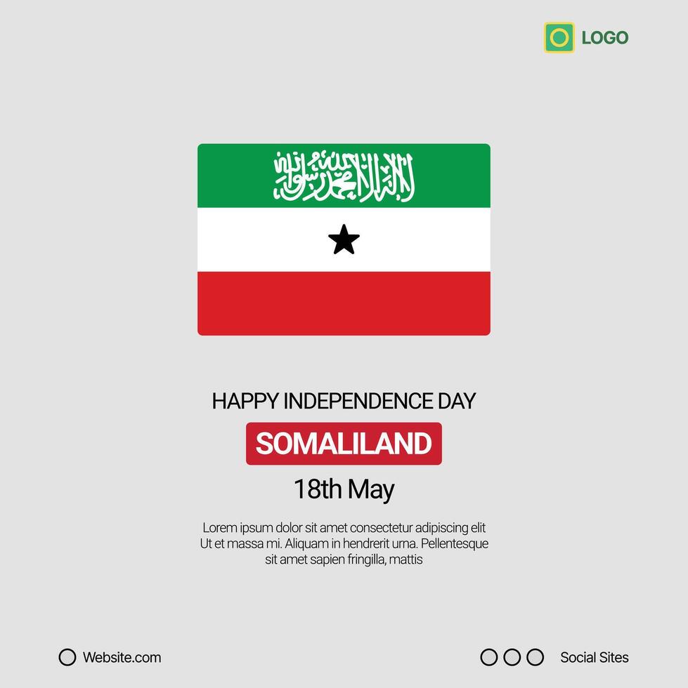Somaliland Independence Day Social Media Banner, Editable Design with Flag vector