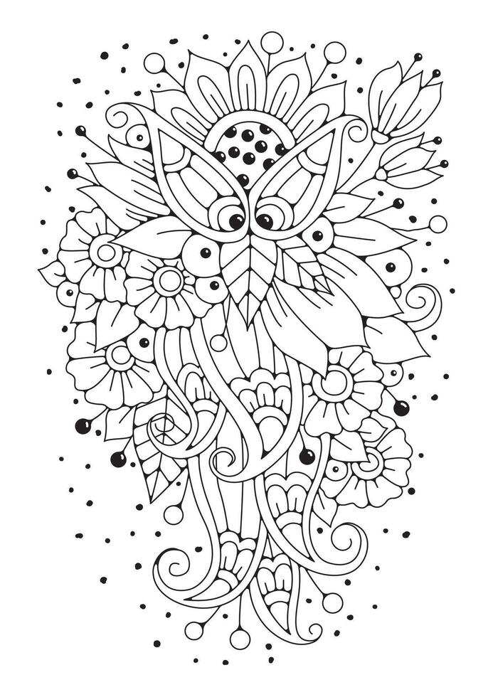 Coloring page for children and adults. Art therapy. background for coloring. vector