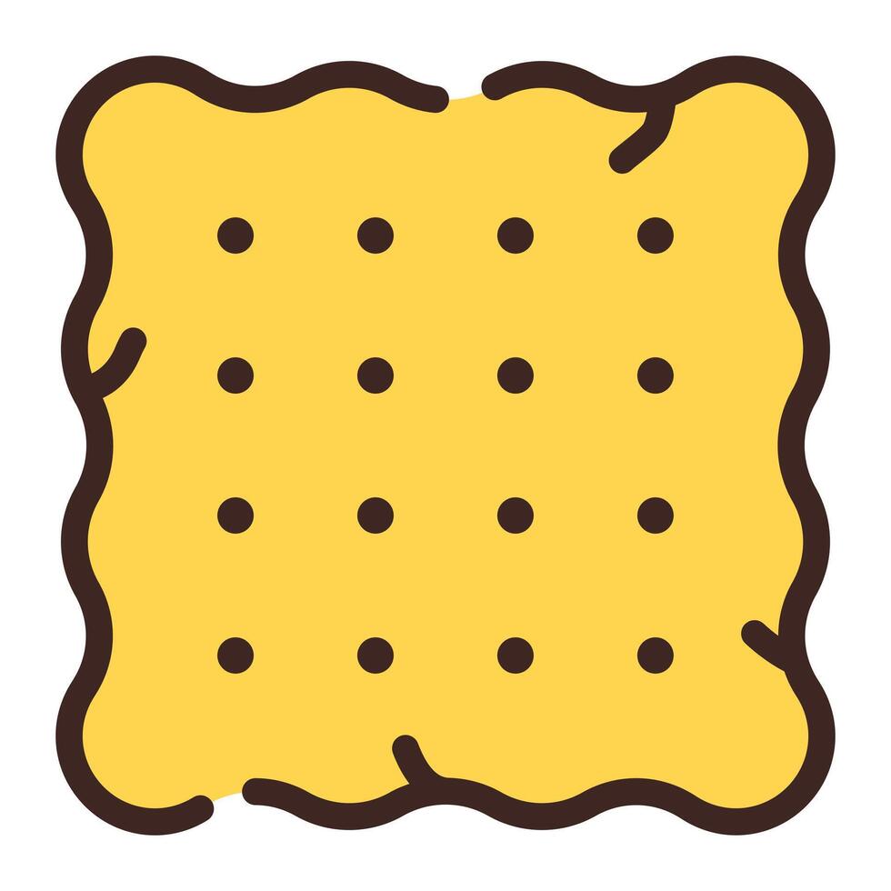 Cheese Biscuit Simple Line Icon Symbol Logo vector