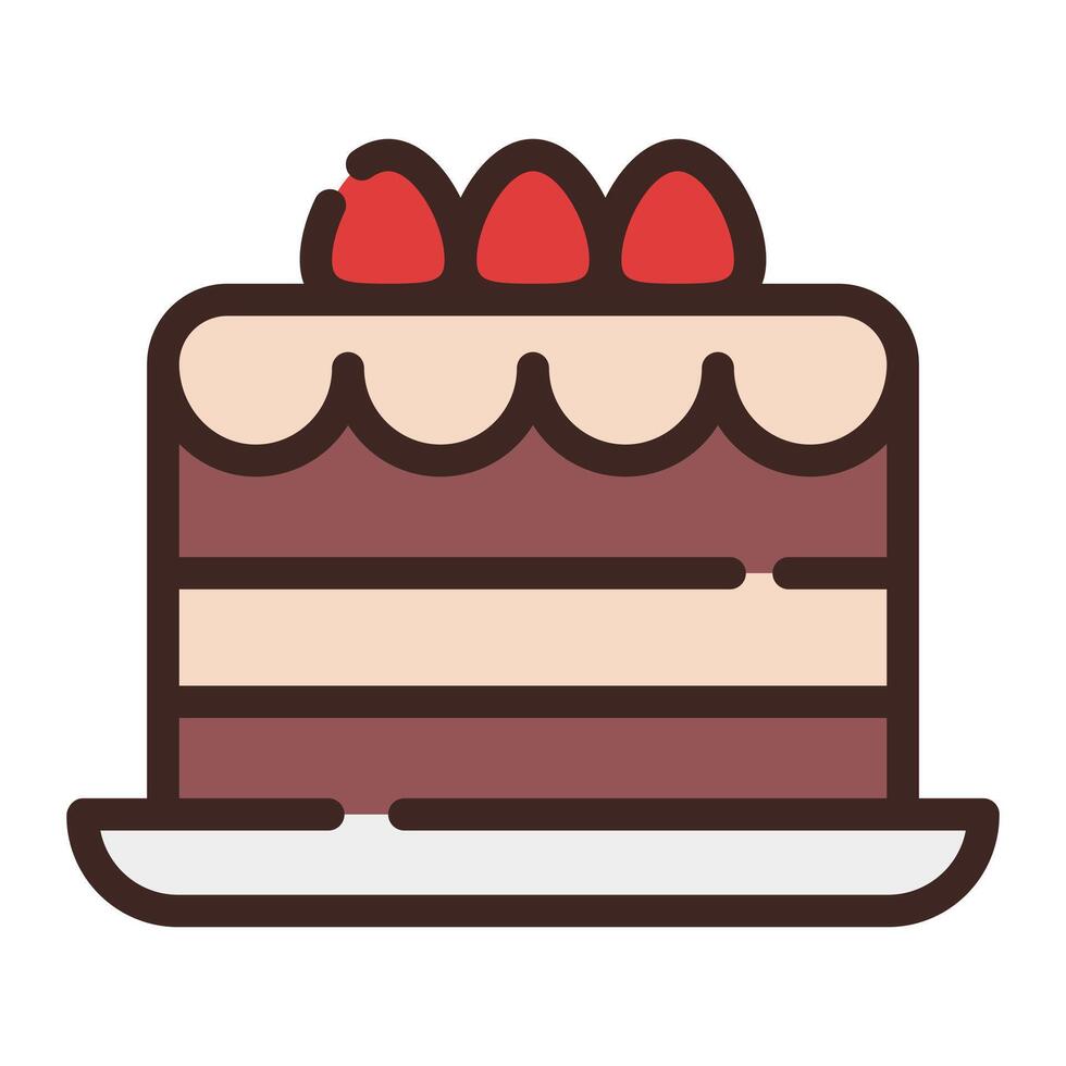 Tart Cake Simple Line Icon Symbol Logo vector