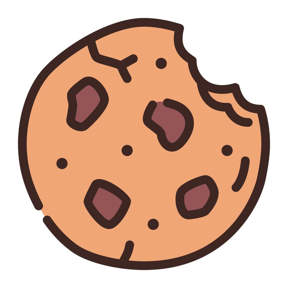 Cookies Biscuit Simple Line Icon Symbol Logo vector