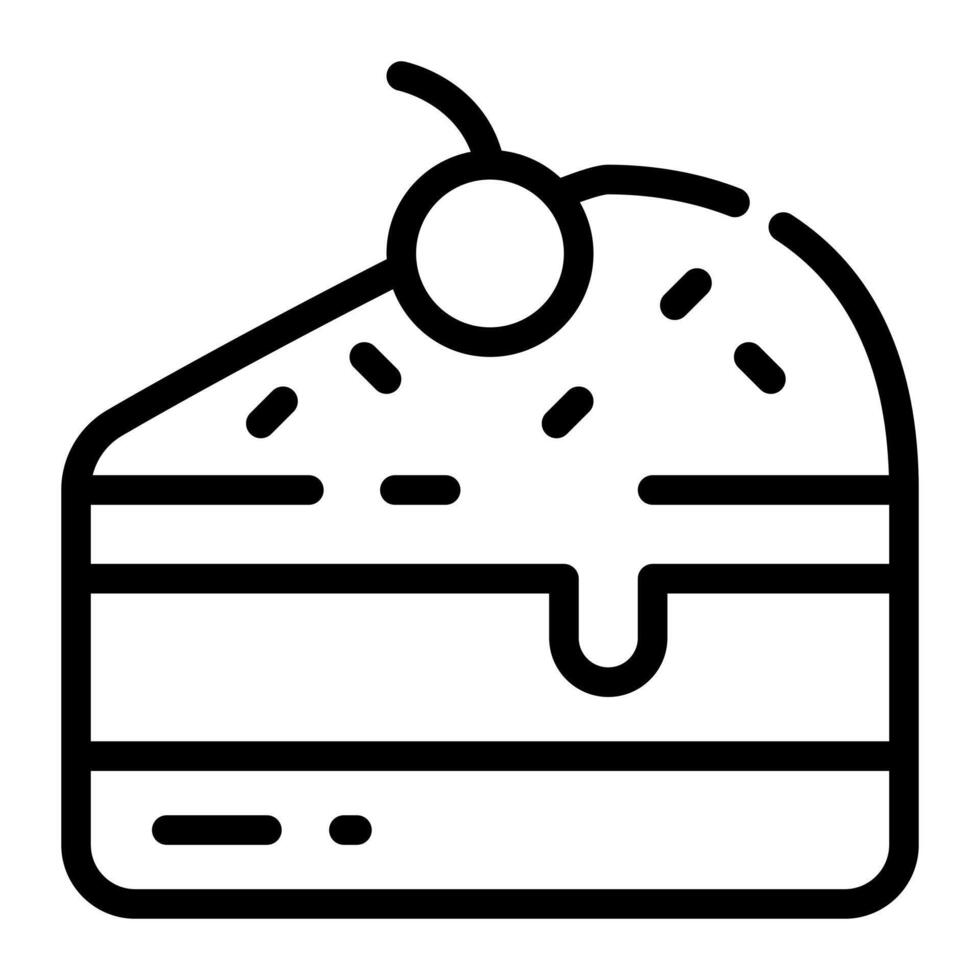 Sliced Tart Cake Simple Line Icon Symbol Logo vector