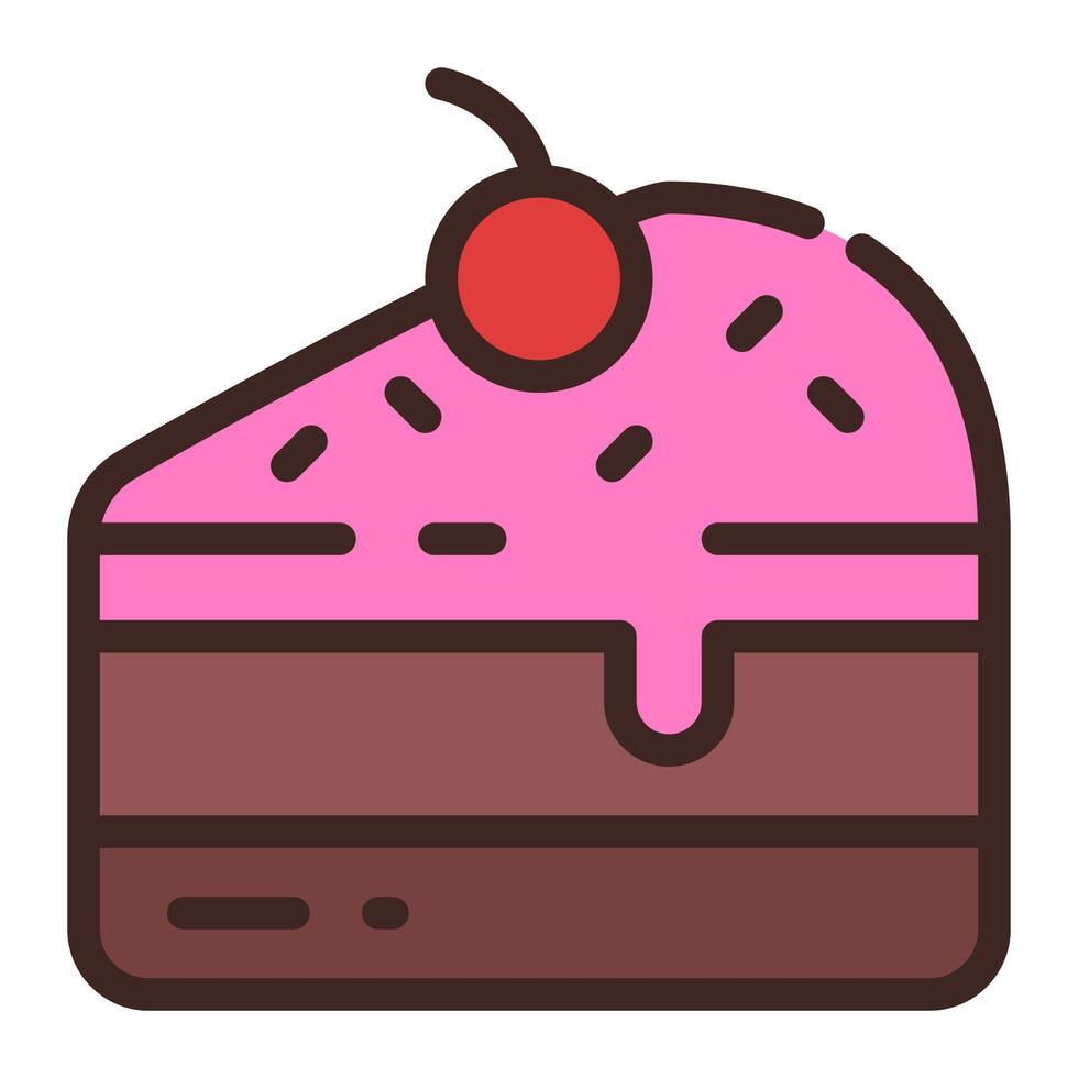Sliced Tart Cake Simple Line Icon Symbol Logo vector