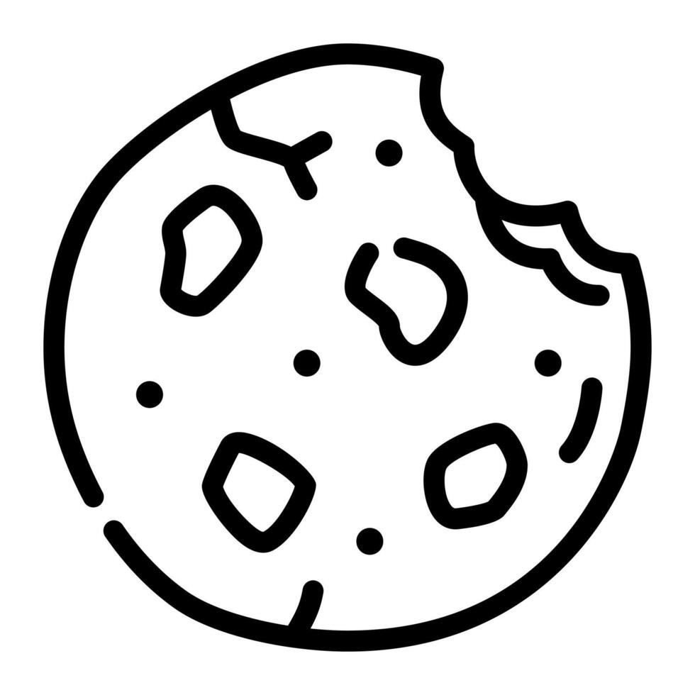 Cookies Biscuit Simple Line Icon Symbol Logo vector