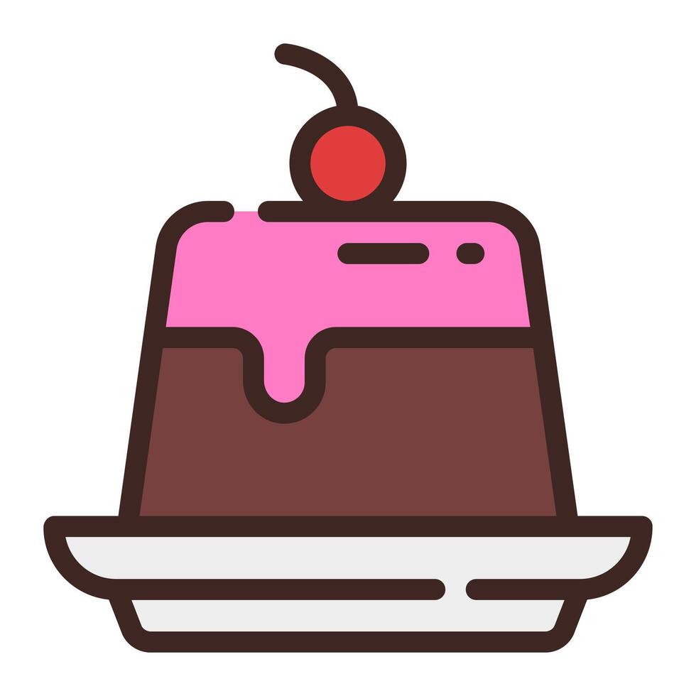 Pudding Simple Line Icon Symbol Logo vector