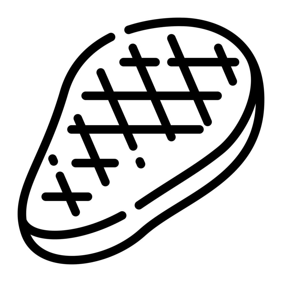 Beef Steak Simple Line Icon Symbol Logo vector