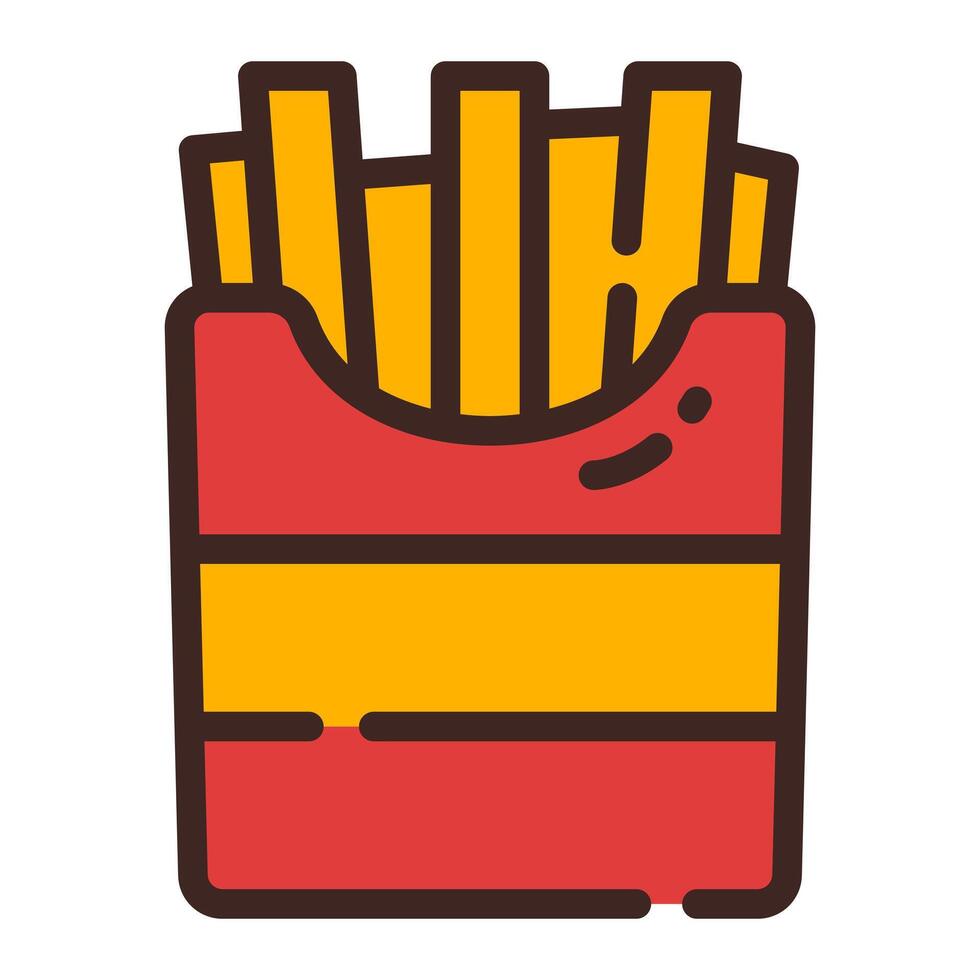French Fries Snack Simple Line Icon Symbol Logo vector