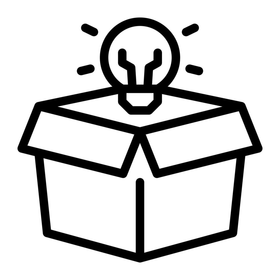 Business Product in The Box Simple Line Icon Logo Symbol vector
