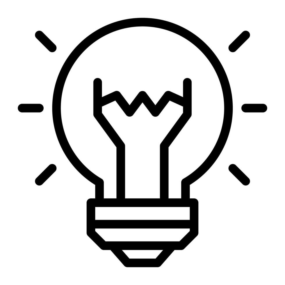 Light Bulb Creative Idea Simple Line Icon Logo Symbol vector