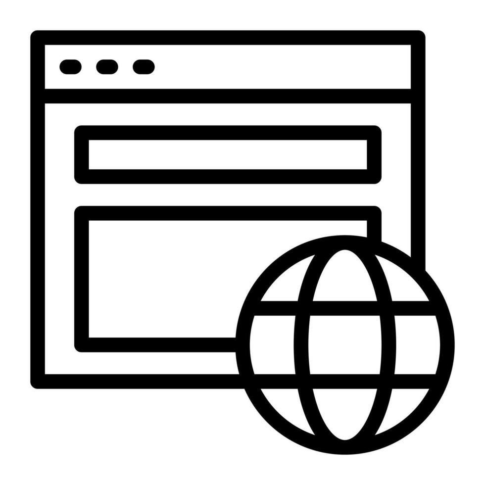 Website Simple Line Icon Logo Symbol vector