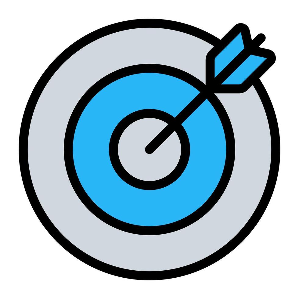 arrow target goal business simple line icon symbol vector