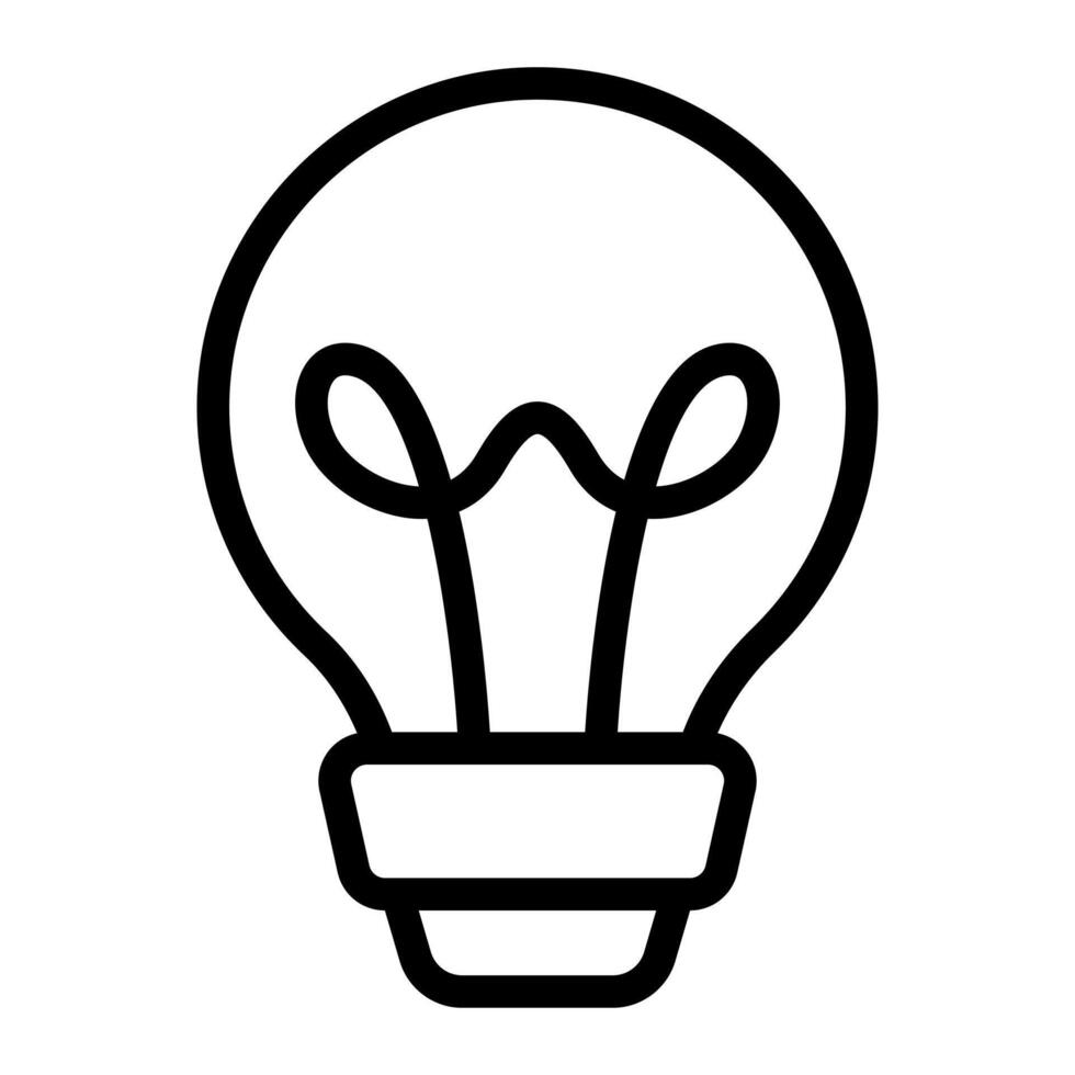 Light Bulb Lamp Idea Simple Line Icon Symbol vector