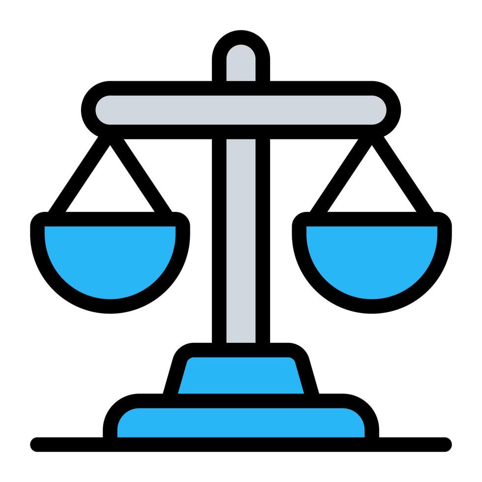 Legal Law Scale Simple Line Icon Symbol vector