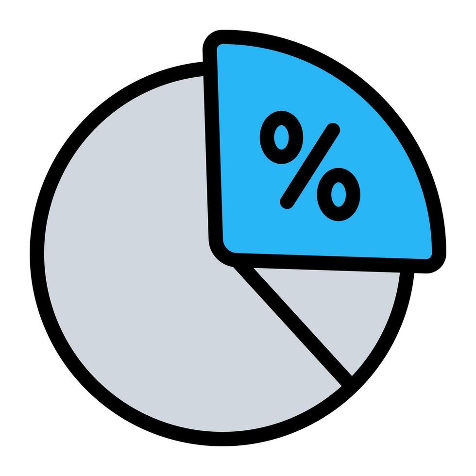 Pie Chart Simple Line Icon Symbol vector