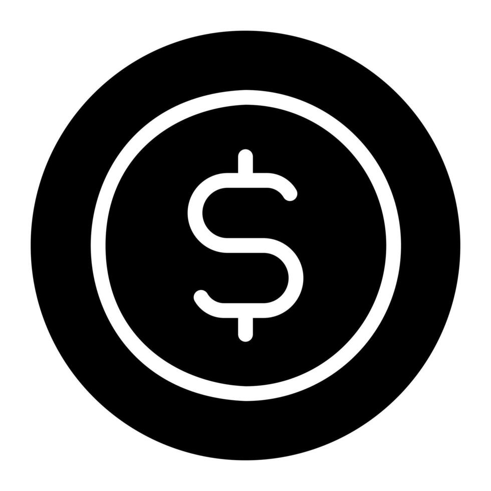 Money Coin Simple Line Icon Symbol vector