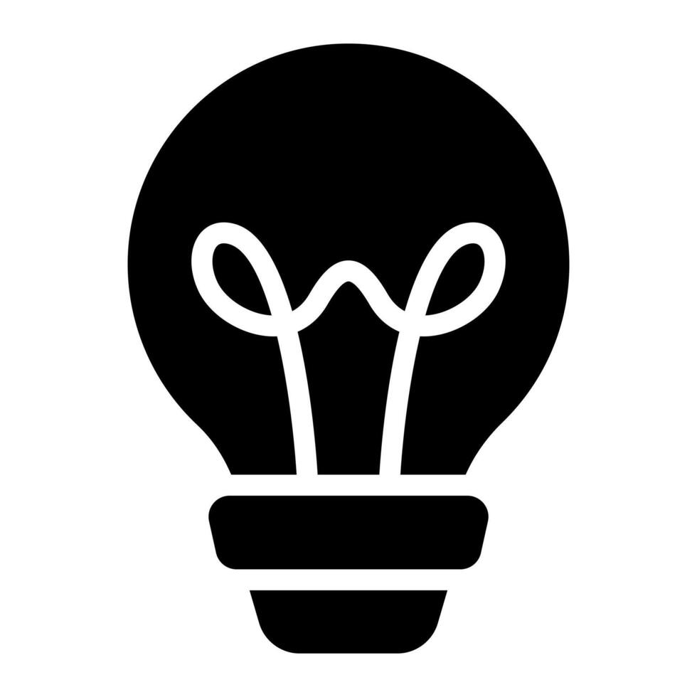Light Bulb Lamp Idea Simple Line Icon Symbol vector