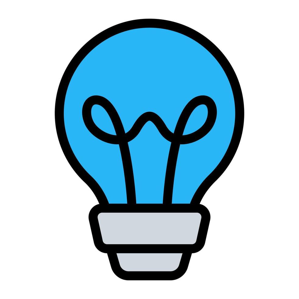 Light Bulb Lamp Idea Simple Line Icon Symbol vector