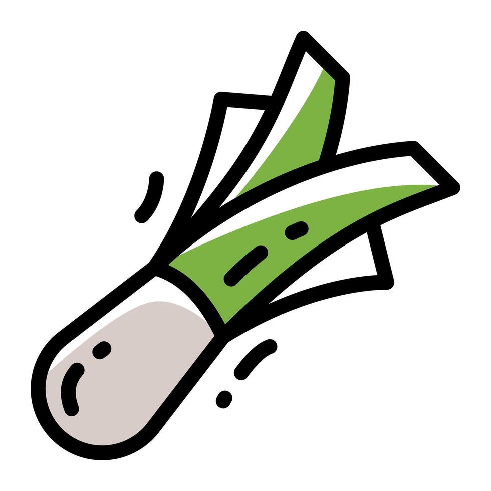 Leek Simple Line Icon Logo Symbol vector