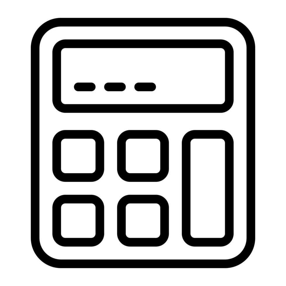 Calculator Simple Line Icon Symbol vector