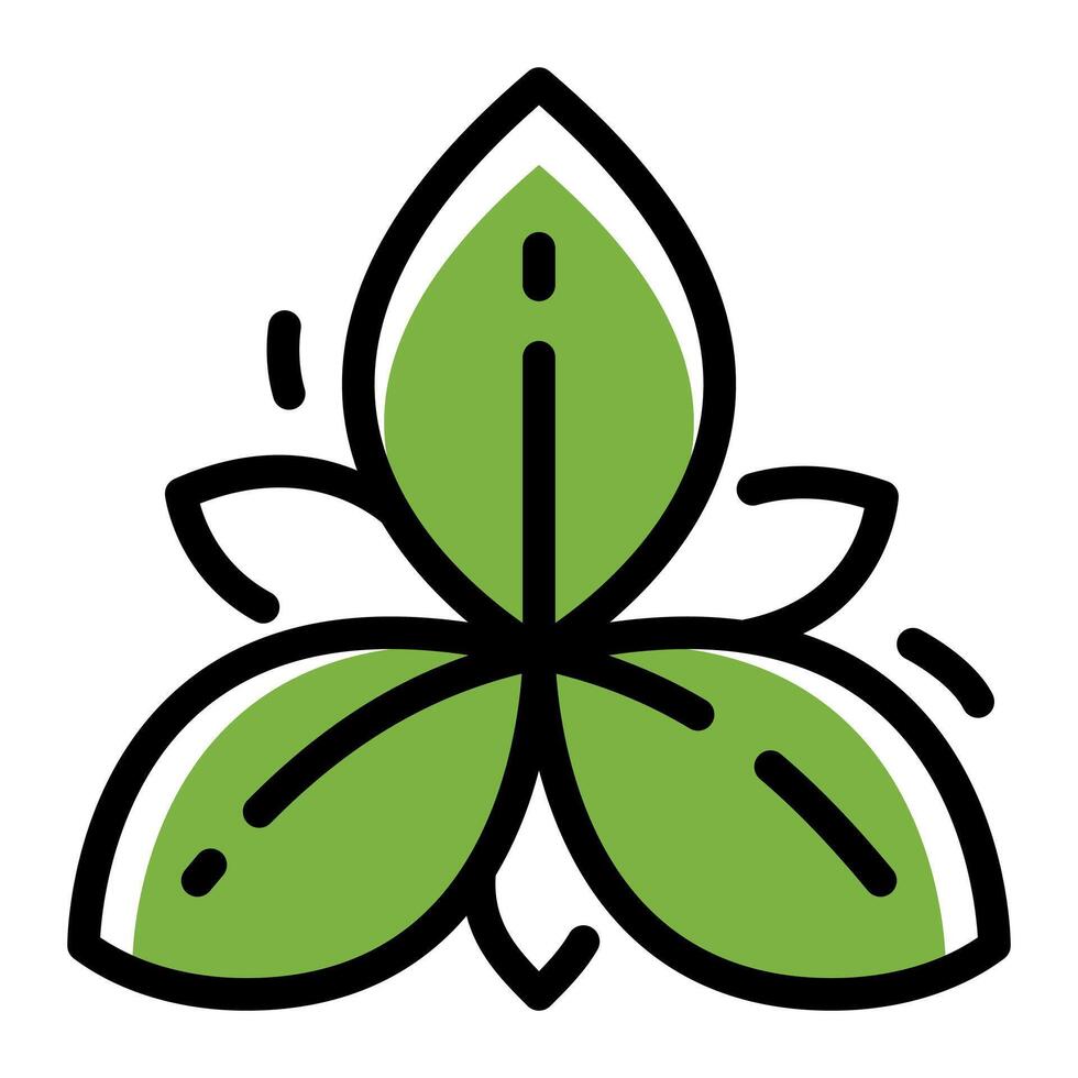 Basil Simple Line Icon Logo Symbol vector