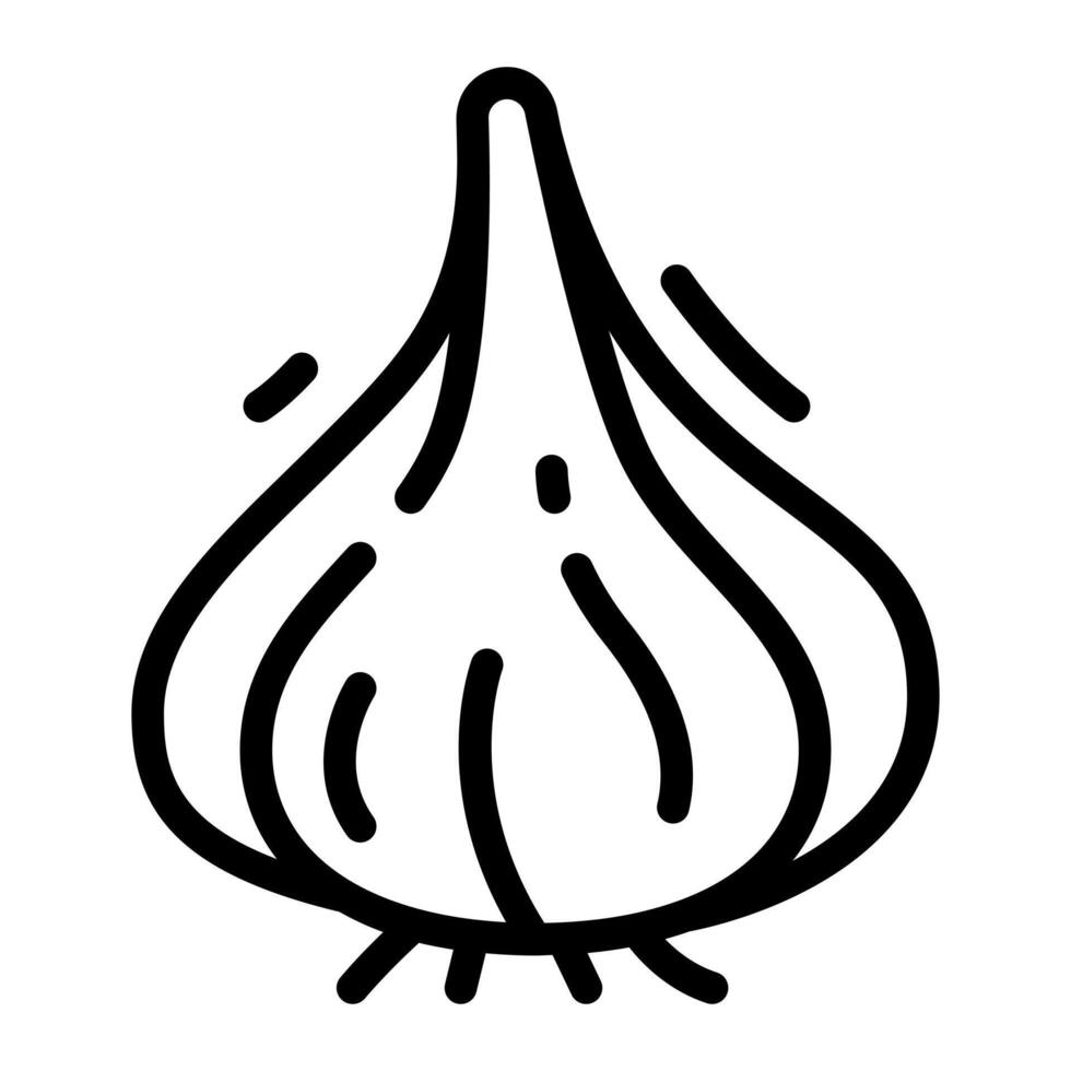 Garlic Simple Line Icon Logo Symbol vector