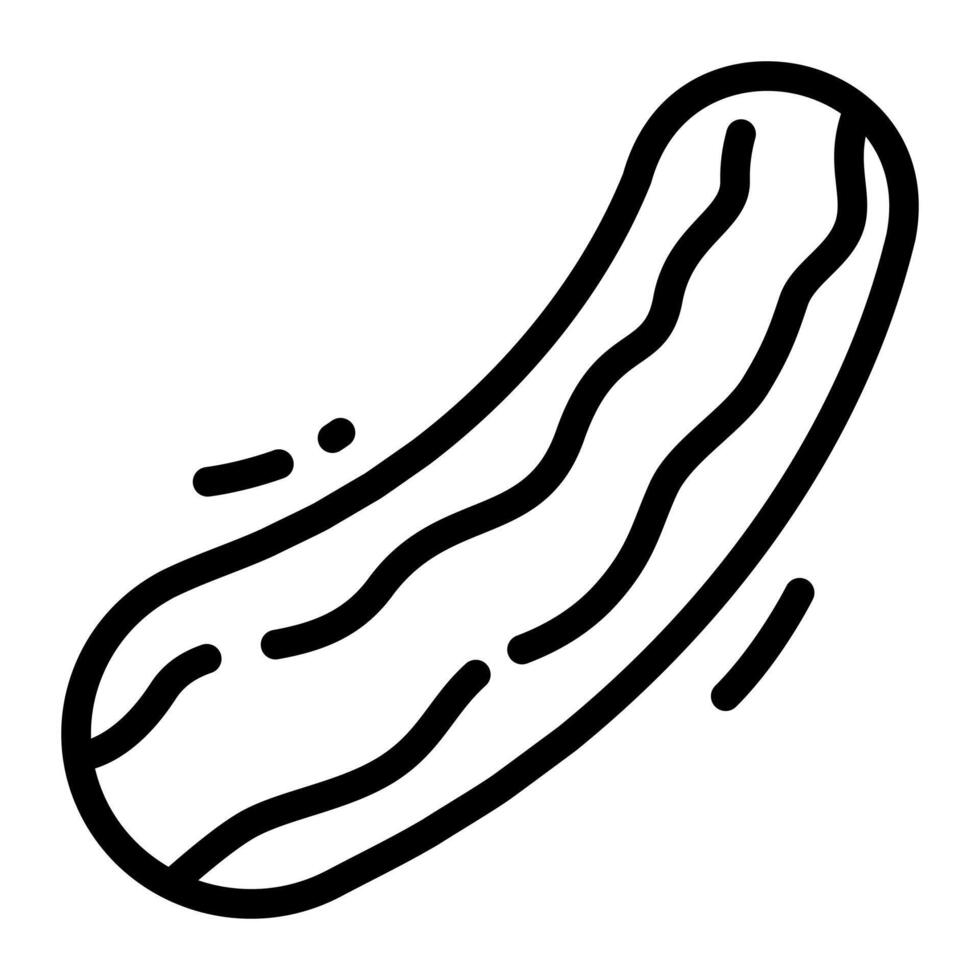 Zucchini Cucumber Simple Line Icon Logo Symbol vector