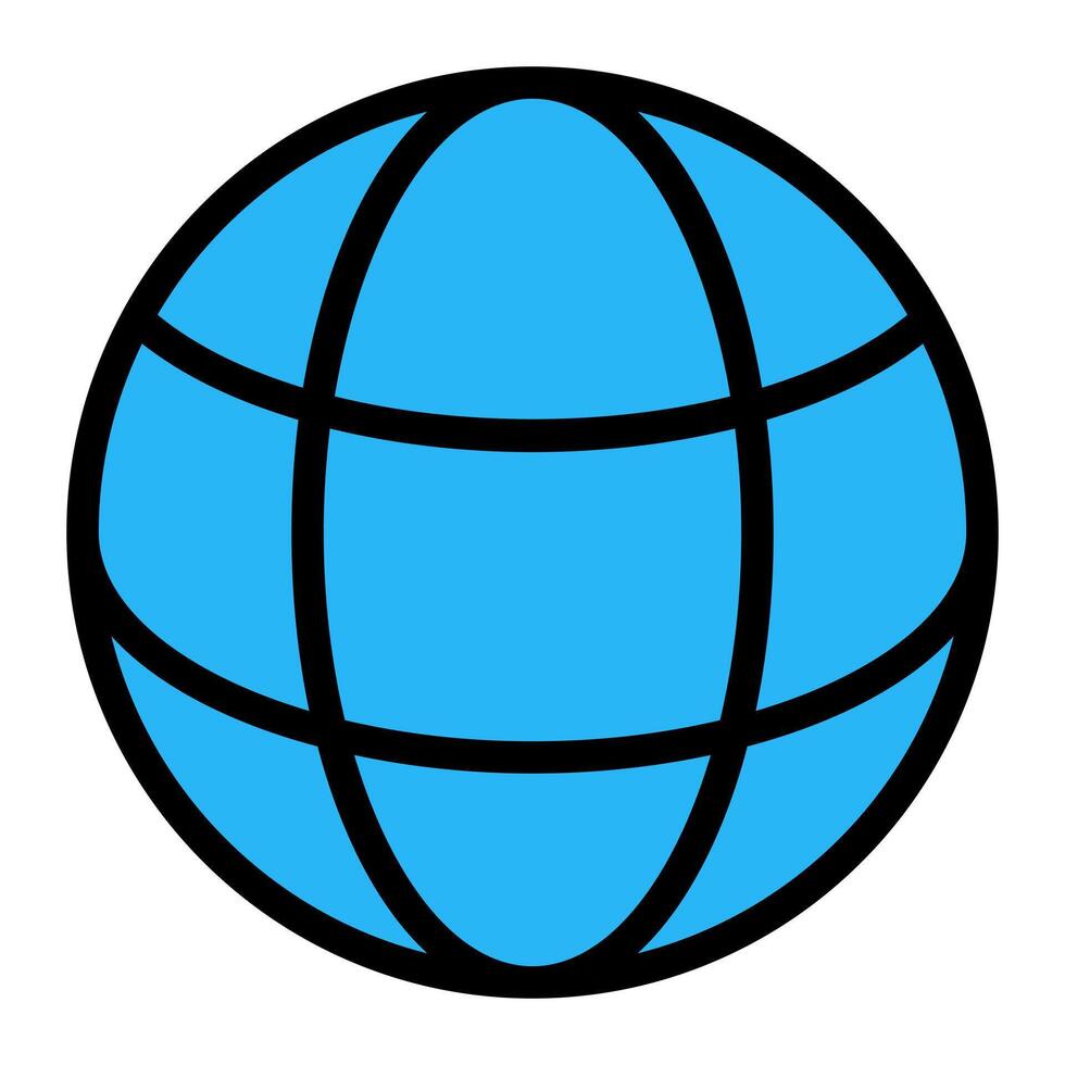 International Globe Simple Line Icon Symbol vector