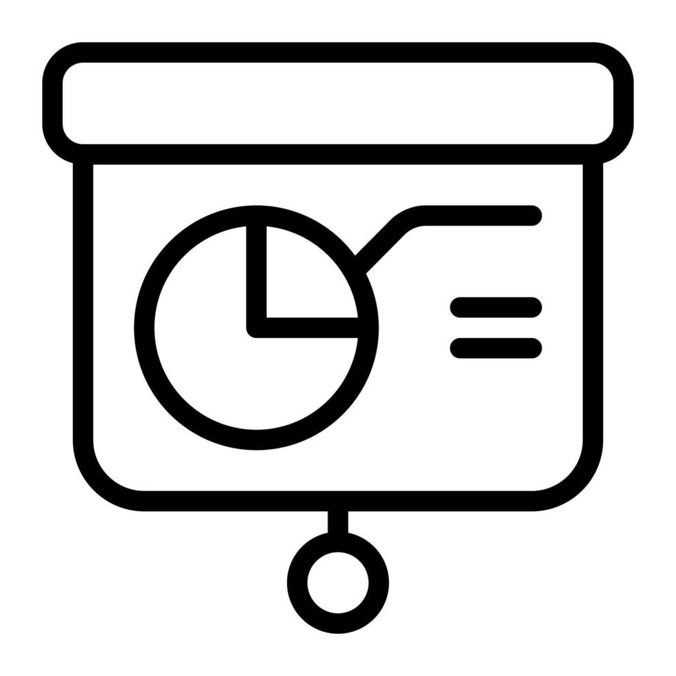 Presentation Pie Chart Simple Line Icon Symbol vector